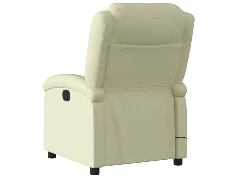 Fauteuil de massage inclinable électrique crème cuir véritable - Conforama E