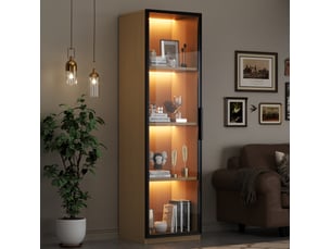 Vitrine coloris bois clair 4 étagère(s) FLORAGRACE - 40 cmx165 cm