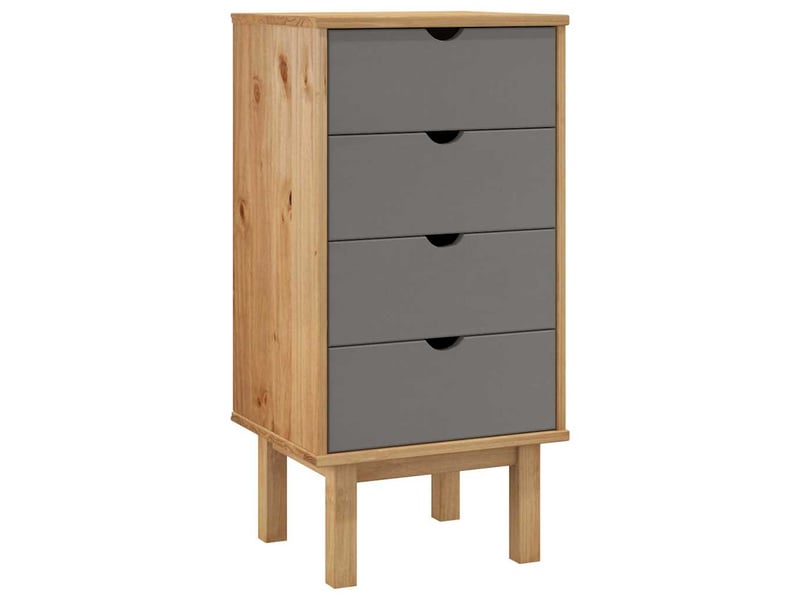  Commode, armoire à tiroirs bureau otta marron et gris 45x39x90 cm bois de pin massif  - Conforama A