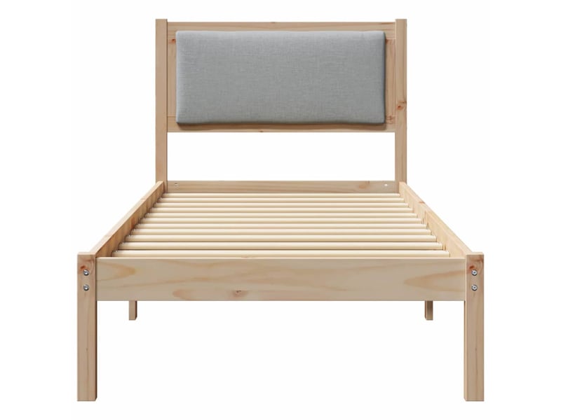  Lit simple- lit adulte -  cadre de lit avec tête de lit gris clair 80 x 200 cm pin massif  - Conforama D