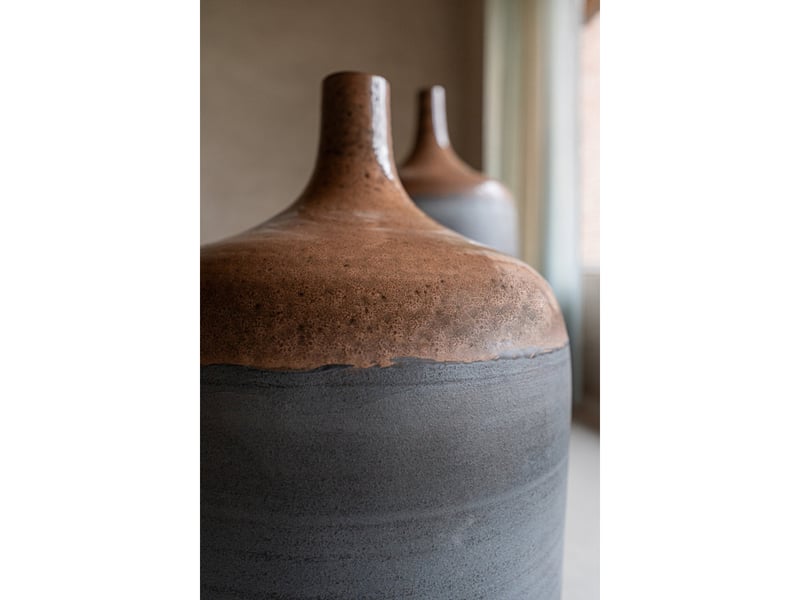  Vase en céramique havan 80cm bleu gris  - Conforama D