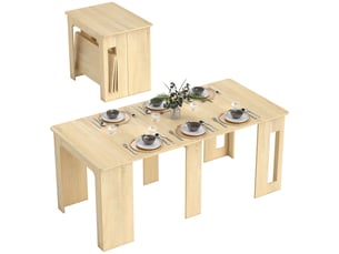 Table de salle à manger, table pliante, table de cuisine extensible, table de salle à manger, panneaux de particules, 60-180 x 85 x 75 cm, naturel