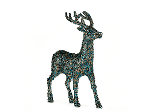 Renne de noël krist+ bleu or 15 x 45 x 30 cm