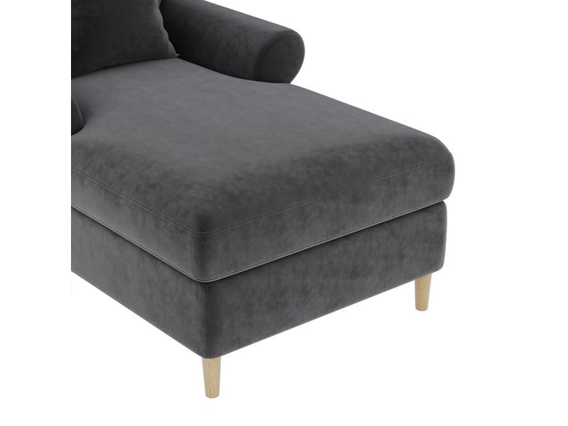  Canapé convertible 1 place en velours gris avec coussin inclus et dossier inclinable pour salon  - Conforama E