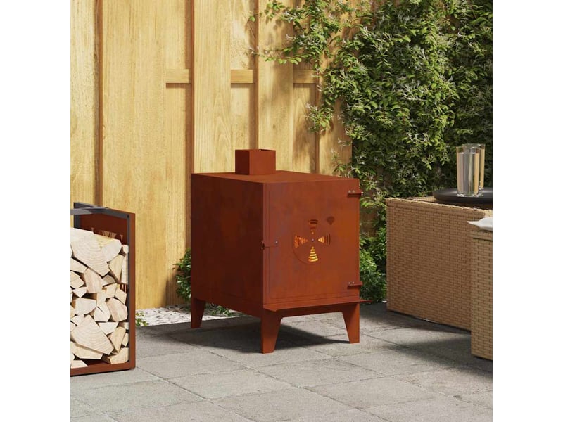 Réchaud de camping 35x50x60 cm acier corten - Conforama B