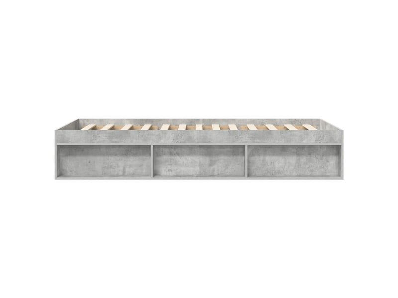  Lit simple- lit adulte -  cadre de lit avec rangement avec étagère gris béton 80 x 200 cm  - Conforama D