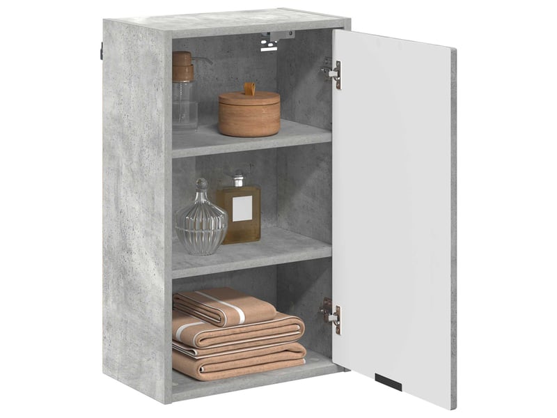  Cabinet de salle de bain, meuble de rangement gris béton 39x23.5x65 cm  - Conforama C
