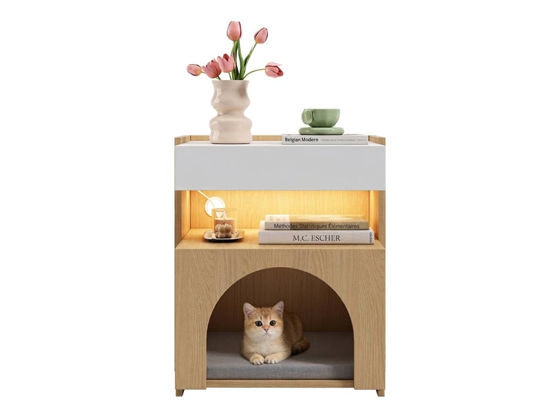 Armoire en rotin avec penderie et 3 tiroirs, effet chêne, 90x47x200 cm - Conforama D