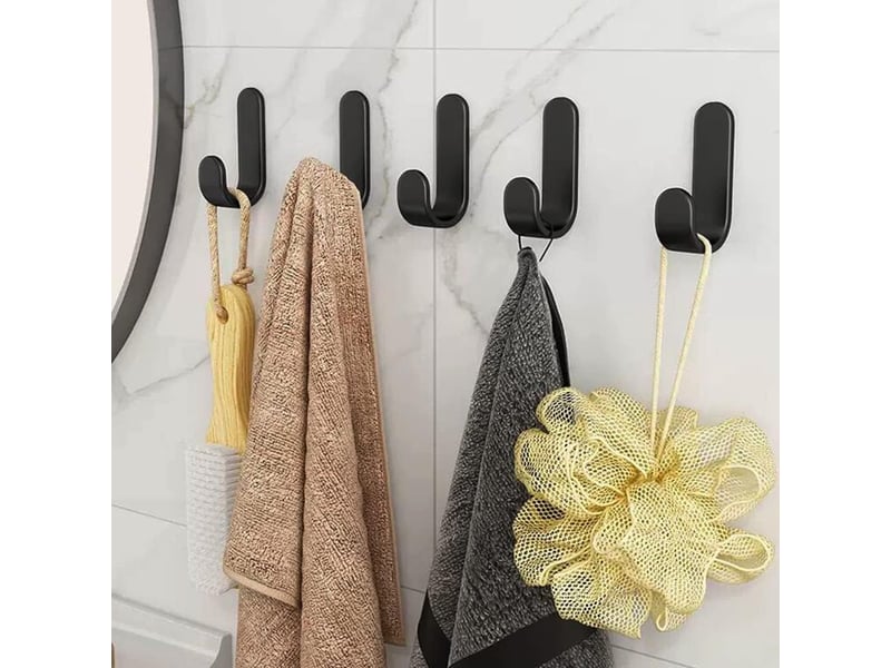 12 pièces crochet adhésif 3m autocollants murale salle de bain porte serviette imperméable pour chambre de cuisine plafond(noir - réf. Szpa303322jjzj - Conforama B