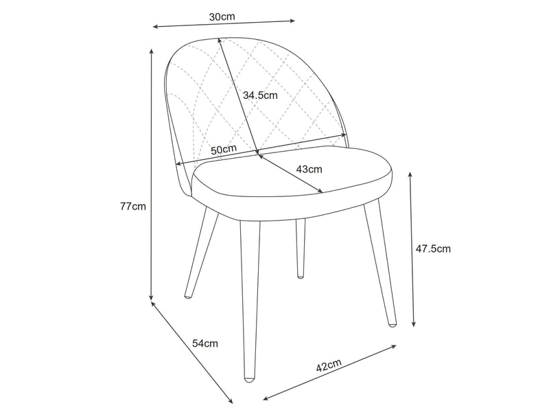  Lot de 2 chaises matelassées de salle à manger en velours akord sj.077 vert bouteille 2x SJ.077 - Conforama E