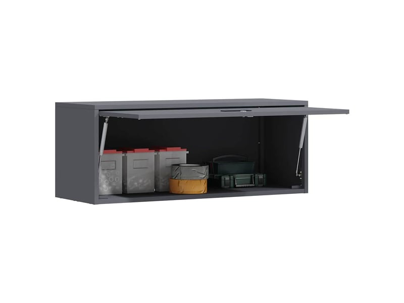  Armoire murale salon, meuble de rangement pour garage anthracite 90 x 33 x 35 cm  - Conforama C