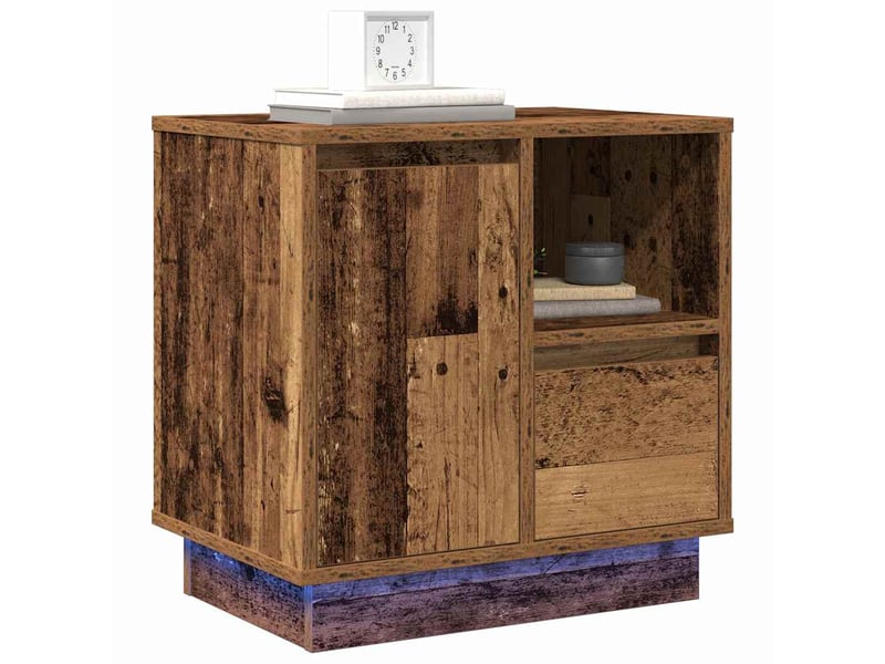 Table de chevet - cabinet de chevet - table de nuit bois ancien 50 x 34,5 x 50 cm. - Conforama B