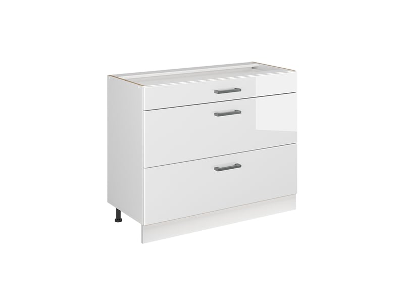  Vicco meuble cuisine, blanc haute brillanceblanc, 100cm sans plan de travail  - Conforama A