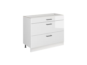 Vicco meuble cuisine, blanc haute brillanceblanc, 100cm sans plan de travail