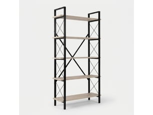 Étagère industrielle en métal noir 5 étagères modèle elysian - beige