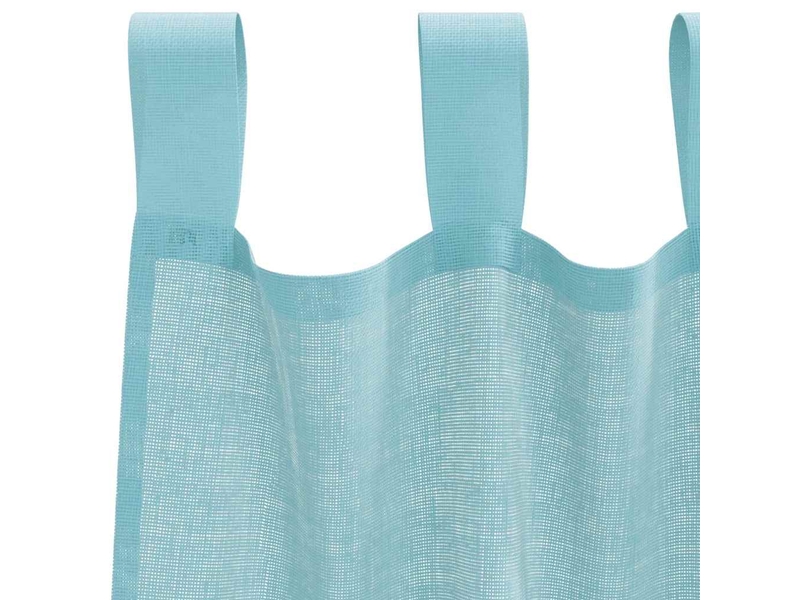 Lot de 2 rideaux en voile, voilages avec passe-tringles turquoise cf44494 - Conforama E