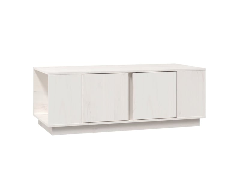  Table basse rectangulaire | table de salon blanc 110x50x40 cm bois massif de pin  - Conforama A