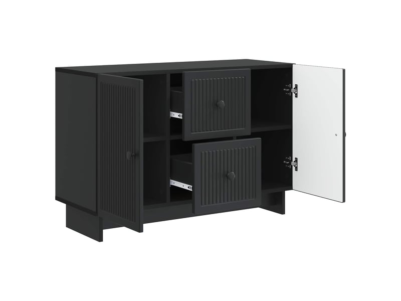 Buffet - bahut - meuble de rangement avec tiroir noir 89 x 34,5 x 60 cm bois d'ingénierie - Conforama E