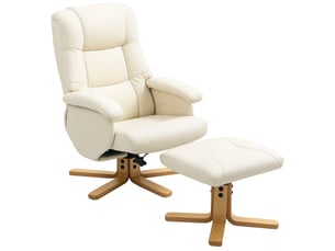 Fauteuil relax manuel <strong></strong> Simili blanc