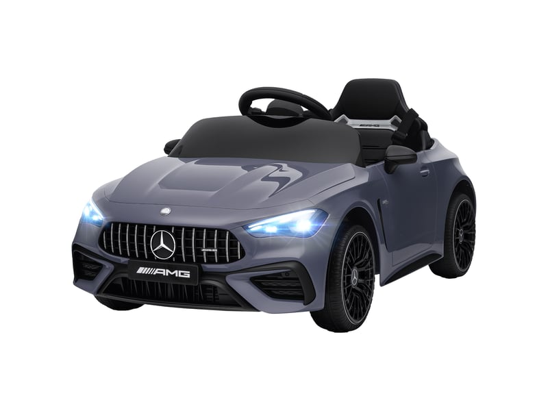  Voiture électrique pour enfants, design mercedes, moteur 12 v, télécommande, lumières led, musique, pour les enfants de 3 à 6 ans, grise  - Conforama B