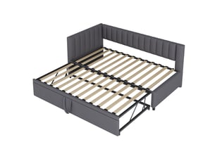 Lit gigogne 90x200 cm KORFEE coloris gris