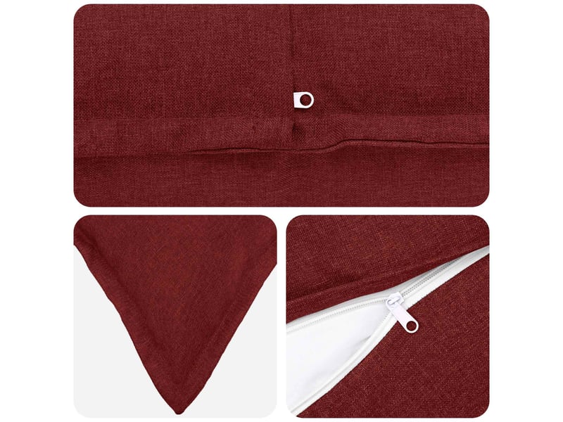  Lot de 6 coussins avec oreiller, coussins décoratifs houten bordeaux lin synthétique cf51299  - Conforama D