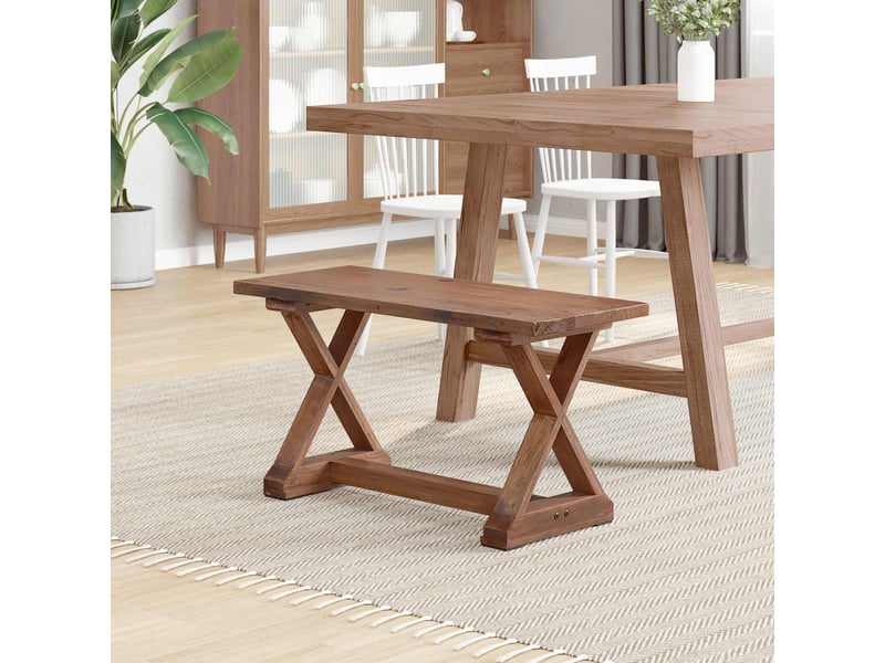  Banc d'entrée, banc d'intérieur naturel 85x35x46 cm bois massif de récupération  - Conforama C