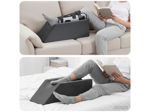 Coussin pour les jambes, oreiller 68 x 25 x 21,5 cm ferme mousse pu gris cf56584
