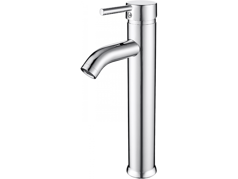  Robinet de salle de bain, mitigeur de lavabo haut à levier unique, adapté au lavabo, réglable en eau chaude et froide, chromé  - Conforama E