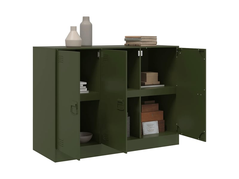  Buffet - bahut - meuble de rangement vert olive 99x39x73 cm acier  - Conforama E
