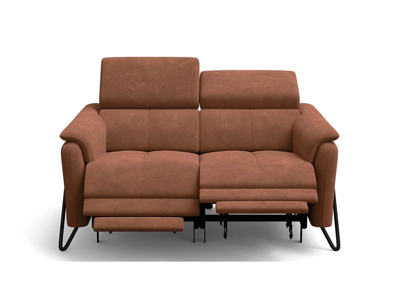 Canapé 2 places roden, 2x relax, tissu velours marron  - Conforama C