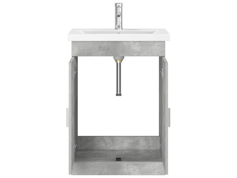  Ensemble de mobilier de salle de bain gris béton shl5490  - Conforama C