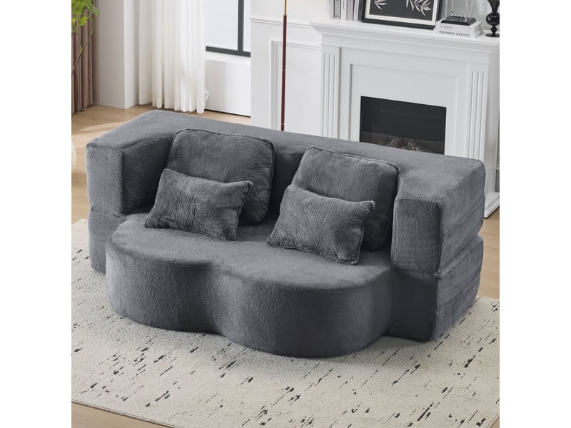  Canapé de salon, canapé moderne, gris, design moderne, pour salon, adapté à l'espace de vie, chambre  - Conforama A