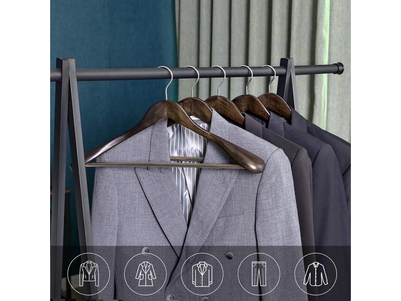 Cintres de costumes profilés en bois massif avec épaules extra larges 6pcs - Conforama D
