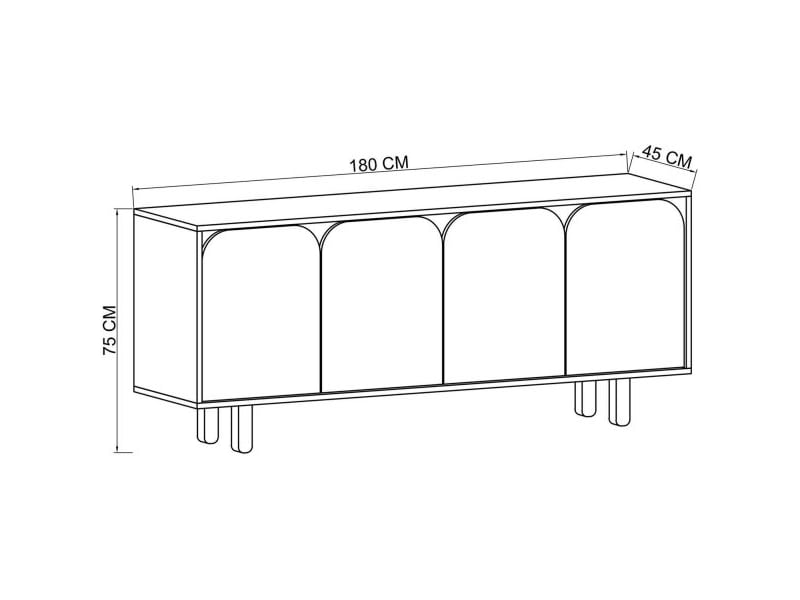  Buffet 4 portes en aggloméré lazio bohem chêne  - Conforama C