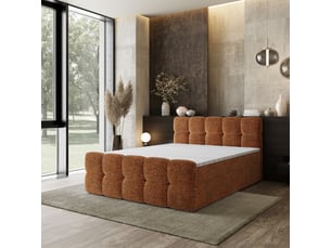 Lit avec rangement 180x200 cm <strong>MASSENO</strong> <strong></strong> coloris orange