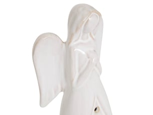 Ange de noël lumineux led en céramique h. 27 cm