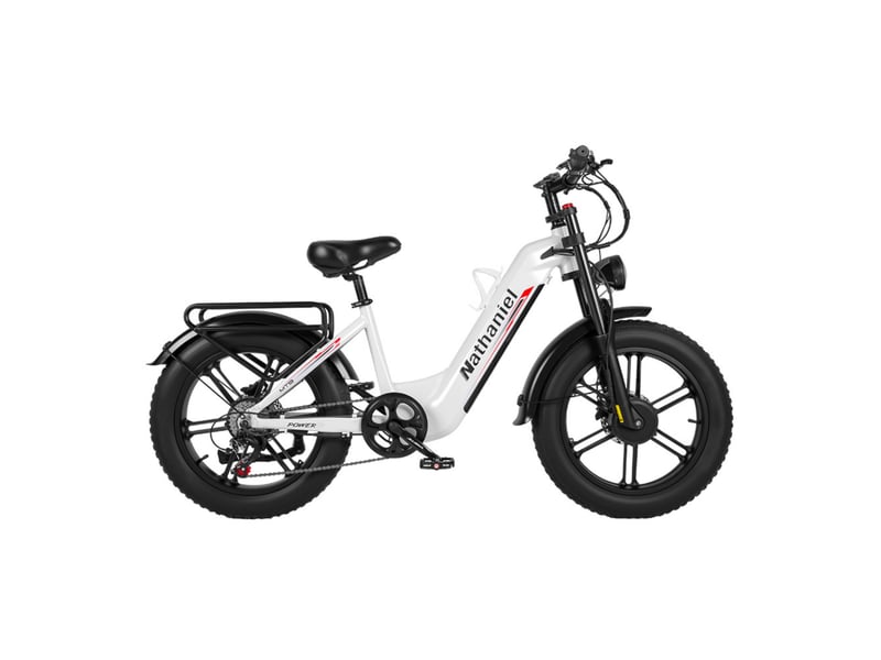  Vélo électrique double moteur nathaniel syr08, fat bike 20, blanc  - Conforama A