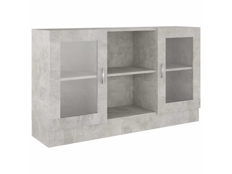  Buffet - armoire à vitrine gris béton 120x30,5x70 cm bois d’ingénierie  - Conforama A