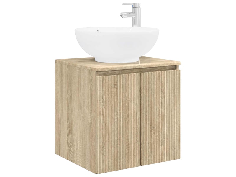  Vanité de lavabo mural, meuble de rangement chêne sonoma 49.5x44.5x65 cm shl6771  - Conforama A