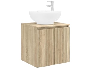 Vanité de lavabo mural, meuble de rangement chêne sonoma 49.5x44.5x65 cm shl6771