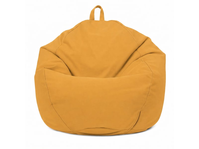  Pouf poire xl 110x120 jaune - déhoussable &amp; imperméable (garni billes)  - Conforama C