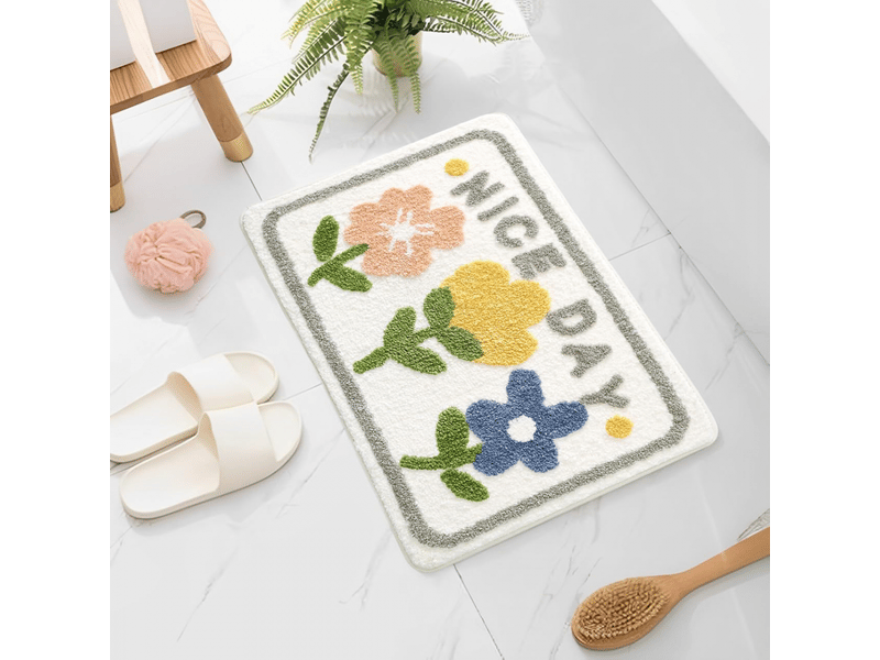 Tapis de bain antidérapant, tapis salle de bain moelleux en microfibre, tapis de douche absorbant lavable en machine pour salle de bain, (50x80cm) - gris - Conforama D