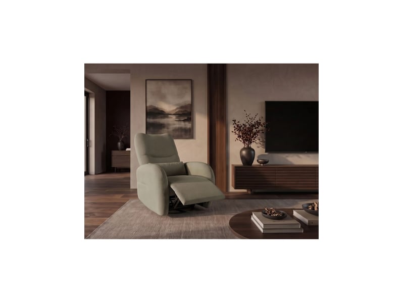 Fauteuil relax électrique relaxio - tissu vert kaki - rotatif 360° - Conforama D