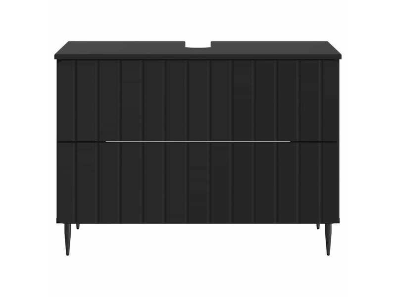  Meuble sous lavabo de salle de bain zwolle noir cf64955  - Conforama D