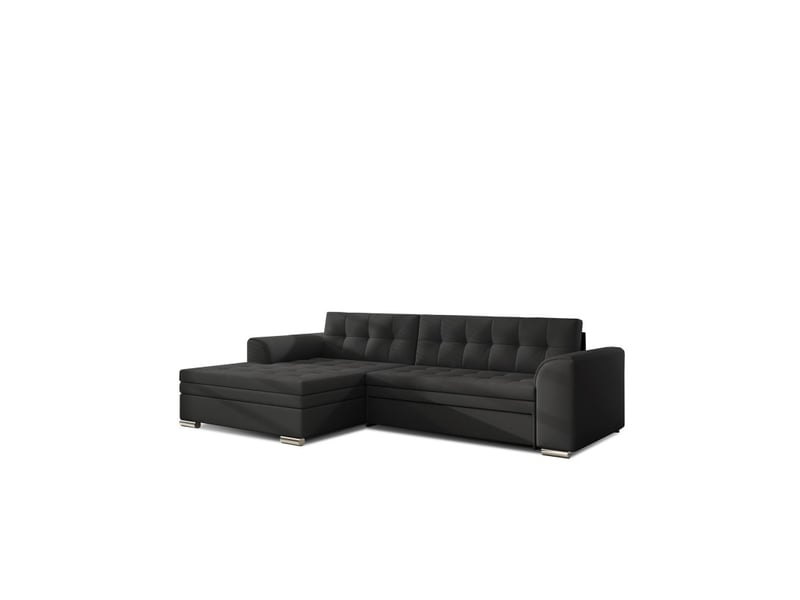 Canapé d'angle convertible conforto 4 places noir – angle gauche - Conforama A