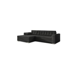 Canapé d'angle convertible conforto 4 places noir – angle gauche