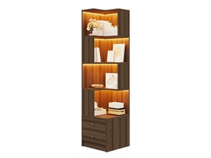 Bibliotheque coloris marron 4 étagère(s) <strong>OKWISH</strong> <strong></strong> - 45 cm x 180 cm