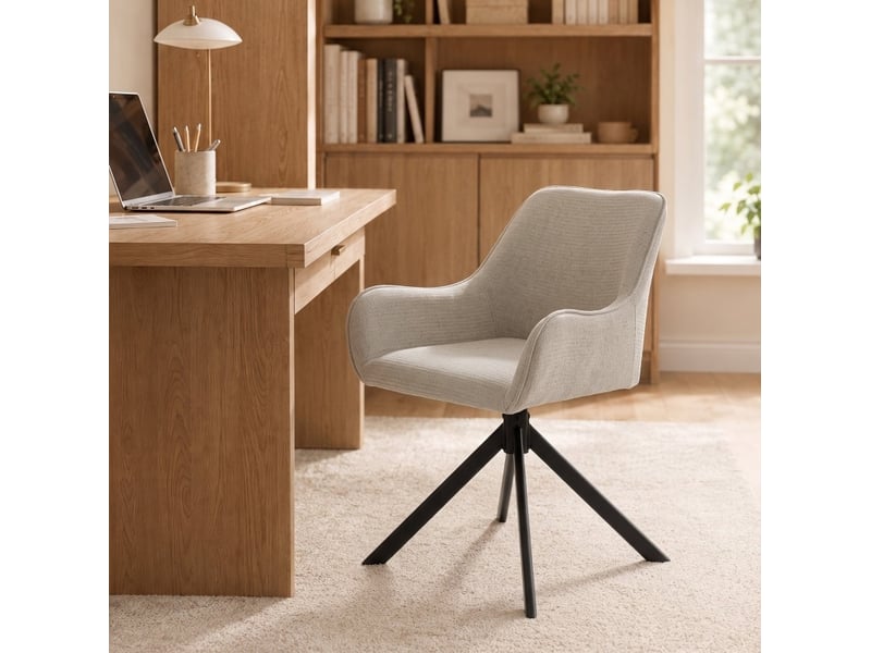  Lot de 2 chaises de salle à manger pivotantes 360° avec accoudoirs evryae  - Conforama C