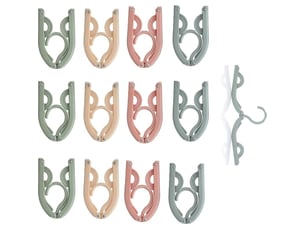 Lot de 12 cintres de voyage portables en plastique - cintres pliables, légers et antidérapants, parfaits pour le camping et le gain de place à la maison